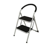 Folding Step Ladder 2 Tread White Frame