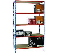 SLINGSBY Chipboard, Steel Shelving Unit 1,200 x 500 x 2,000 mm Blue, Orange