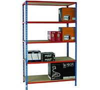 SLINGSBY Chipboard, Steel Shelving Unit 1,200 x 600 x 2,000 mm Blue, Orange