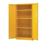 Slingsby Express Flammable Hazardous Substance Storage Cabinet With 3 Shelves COSHH 75Kg Capacity H1800 x W900 x D460mm Yellow - 314287