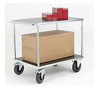 SLINGSBY Mobile Trolley with 2 Tiers Galvanised Steel Blue, Black 700 x 1000 x 870 mm