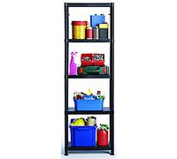 SLINGSBY Plastic Shelving Unit 300 x 600 x 1,840 mm Black