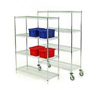 SLINGSBY Shelving Unit 4 Shelves Steel 1,219 x 457 x 1,740 mm Silver