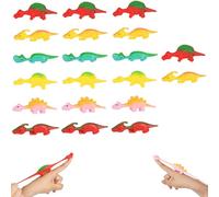 Slingshot Dinosaur Finger Toys Bulk, 20Pcs Flying Dino Finger Sling Shot, Rubber Stretchy Dinosaurs, Fun Gag Gift for Kids & Adults