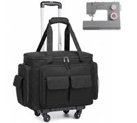 SLINRKE Sewing Machine Case with Wheels, Rolling Sewing Machine Tote Bag