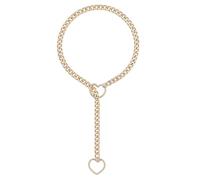 Slip Chain Necklace - Ring Necklace, Stunning Punk Gothic Lariat Y-Necklace | Heart Accent Punk Gothic Necklace, Adjustable Heart-Shape Lock Jewelry, Cuban Link Chain Choker for Girls and Women