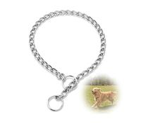 Slip Collar For Dogs, Durable Metal Dog Chain Collar, 3mm Thick Flat Chain Design, Adjustable Up To 46cm Neck, Ideal For Dog Training And Behavior Control