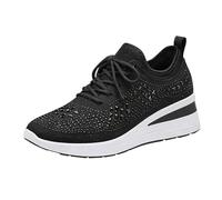 Slip In Trainers Women's Glitter Trainers Rhinestones Breathable | Running shoes, summer slip-on shoes, lightweight walking shoes, ankle high hiking shoes, wedge heel, mesh, non-slip