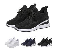 Slip In Trainers Women's Glitter Trainers Rhinestones Breathable | Running shoes, summer slip-on shoes, lightweight walking shoes, ankle high hiking shoes, wedge heel, mesh, non-slip