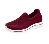 Slip In Trainers Women's Summer Walking Shoes Comfortable Orthopaedic Shoes, Red 1, 7 UK