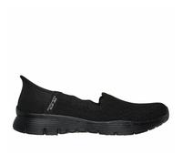 Skechers Women's Seager Believe It Sneaker, Black Knit, 3 UK