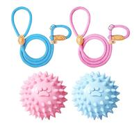 Slip Lead Dog Leash, 2pcs 1.5m Strong Dog Training Leash, Includes 2 Pcs Spiky Massage Ball, No Collar Needed Long Adjustable Pet for Small Medium Dogs (Blue and Pink)