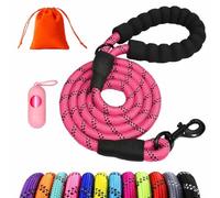 Slip Lead Dog Leash,Anti Pull Dog Lead with 1.5M 3M 5M 10M 15M 20M 25M 30M Reflective Training Rope, Small, Medium, Large Dogs (Pink, 15M)