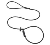 Slip Lead Dog Leash for Small & Medium Dogs, 1/4” x 4ft Sturdy Nylon Rope with Spring-Loaded Adjustable Stopper, Easy On/Off Training & Walking Slip Leash(Black, 4ft*1/4")
