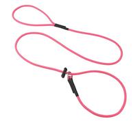 Slip Lead Dog Leash for Small & Medium Dogs, 1/4” x 5ft Sturdy Nylon Rope with Spring-Loaded Adjustable Stopper, Easy On/Off Training & Walking Slip Leash (Pink, 5ft*1/4")