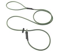 Slip Lead Dog Leash for Small & Medium Dogs, 1/4” x 6ft Sturdy Nylon Rope with Spring-Loaded Adjustable Stopper, Easy On/Off Training & Walking Slip Leash(Olive Green, 6ft*1/4")