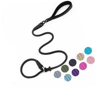 Slip Lead Dog Leash，Strong Nylon Rope Leash and Padded Handle,No Pull Outdoor Walking Training Lead for Small Medium Large Dogs(Black, 1/2"×4ft)
