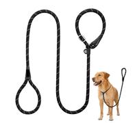 Slip Lead for Dogs 5.9FT, 3-in-1 No-Pull Dog Leads with Anti-Choke Ring | Heavy Duty Nylon Figure 8 Escape-Resistant Training Leash for Medium to Large Dogs 10-50kg, Black