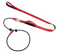 Slip Lead for Dogs Leash with Comfy Handle Adjustable Collar 1.5m Thin Dog Lead Anti-Pull Anti-Choking Training Rope for Outdoor Puppy Small Medium Large Dogs Red Black