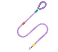 Slip Leash With Two Ropes Joined Together 1.4m With Padded Foam Handle Leashes 360° Rotating Metal Buckle Training Silicone Loops Prevent Shifting Dog For Large Dogs(3-40kg)
