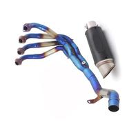 Slip On 51mm Motorcycle Exhaust System Muffler Blue Front Header Pipe DB Killer For Kawasaki Z900A235KW Z 900 A2 35KW 2018-2024