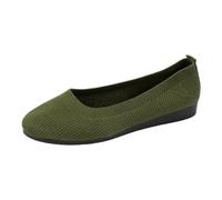 Slip On Ballet Flats for Women Knit Breathable Mesh Dolly Shoes Summer Casual Comfy Pumps for Lounge Outdoor Work,Army Green,6.5