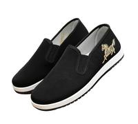 Slip On Canvas Shoes for Men Lightweight Casual Non Slip Flat Walking Shoes | Comfortable Durability Running Shoes Breathable Kung Fu Shoes For Daily Casaul Tai Chi Martial Arts Gym Training Work Jogging