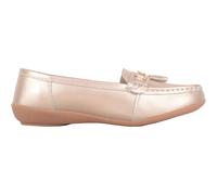 Womens Slip On Casual Leather Loafer/Deck/Boat Shoes/Sandals ABSOLUTE FOOTWEAR Gold 8