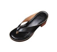 Slip On Flip Flops Wide Fitting Block Heel Sandals For Women Comfortable Casual Sliders Dress Chunky Sliders Lightweight Versatile Sandals Beach Stylish Slides Summer Travel Shoes