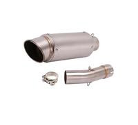 Slip On For SUZUKI For SV650 For SV650X For SV650S For SV 650 2003-2015 Motorcycle Exhaust Muffler DB Killer Middle Link Pipe Escape Moto Motorcycle Exhaust End Silencers(Silver)