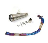 Slip On Full Systems Motorcycle Exhaust Pipe Front Mid Link Muffler For Yamaha MT03 MT-03 YZF R3 R25 Tail Muffler(B-silvery)