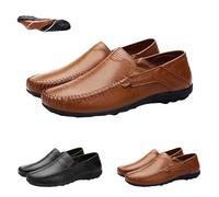 Slip On Loafers Size 6 Mens Classic Leather Penny Shoes Soft Split Leather Casual Flat Moccasins Driving and Business Shoes Lightweight Comfortable Walking Loafers Brown