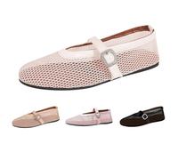 Slip On Loafers Womens Mesh Womens Loafers With Buckle Slip On Hollow Out Loafer Summer Marry Jane Sandals Sexy Ballet Flats Dress Ballerina Shoes Breathable Visible Loafer Trendy Fishnet Sandals