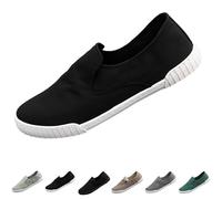 Slip On Mens Canvas Shoes Backless Mule Slider Loafers Lightweight Flat Boat Yachting Deck Plimsoll Espadrilles All Day Comfort Casual Flat Low Top Sneaker Pumps Size 6