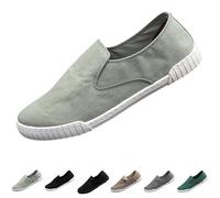 Slip On Mens Canvas Shoes Backless Mule Slider Loafers Lightweight Flat Boat Yachting Deck Plimsoll Espadrilles All Day Comfort Casual Flat Low Top Sneaker Pumps Size 7.5