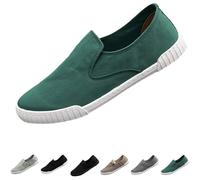 Slip On Mens Canvas Shoes Backless Mule Slider Loafers Lightweight Flat Boat Yachting Deck Plimsoll Espadrilles All Day Comfort Casual Flat Low Top Sneaker Pumps Size 6.5