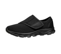 Slip on Mesh Sneakers for Men Extra Wide Fit Orthopedic Slippers with Arc Support Men's Lightweight Athletic Lace Free Trainers Breathable Comfortable Memory Foam Sole Non-Slip Shoes (Black, 4.5)