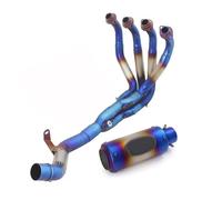 Slip On Motorcycle Exhaust System 51mm Muffler Blue Front Header Pipe DB Killer For Kawasaki Z900A2 Z 900 A2 2018 2019 2020 2021 2022 2023 2024