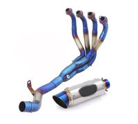 Slip On Motorcycle Exhaust System 51mm Muffler Blue Front Header Pipe DB Killer For Kawasaki Z900A2 Z 900 A2 2018 2019 2020 2021 2022 2023 2024