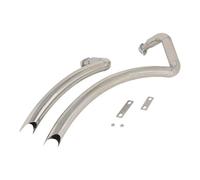 Slip On Motorcycle Exhaust System Header Muffler Black Front Link Pipe For For Vulcan VN800B Classic 1996-2005(Style 1)