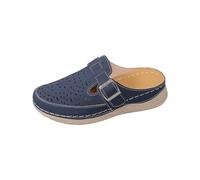 Slip On Mules Shoes for Women Size 6.5 Ladies Mules Open Back Indoor Outdoor Nursing Shoes Backless Slip on Shoes Wide Fit Walking Mule Sandals Sneaker A/Blue