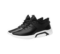 Slip On Orthopedic Walking Trainers Sports Shoes for Men Men's New Leather Sneakers Korean Version of Breathable Pu Comfortable Sneakers Casual Board Shoes (White, 6)