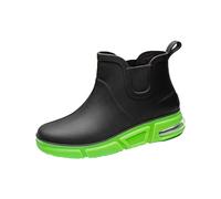 Slip On Rain Boots Men Wide, Ankle Boot Waterproof Work Boots Non-Slip Outdoor Boot Comfortable Casual Shoes Hard Wearing Walking Shoe Classical Hiking Shoes for Outdoor and Gardening Green