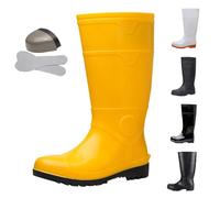Slip on Rain Shoes Wellington Men Labor Rain Boots Wellies Wide Calf Rain Shoes Waterproof Comfortable Chelsea Booties Slip-Resistant Garden Boots with PVC