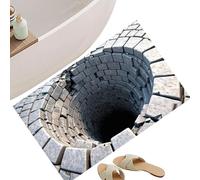 Slip on Rug with 3D Hole Illusion - 31.5x19.69in Mat, Crystal Velvet Textile, Optical Design | Dormitory Decoration, Hallway Apartment Style, Floor The Study Room, Room For F