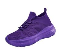 Slip On Running Shoes Men's Mesh Breathable Trainers Arch Support Comfortable Gym Athletic Fitness Tennis Sneakers Slip On Lightweight Air Cushion Memory Foam Training Shoe Jogging Footwear Purple