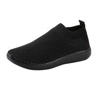 Slip on Running Shoes Wide Fitting Walking Trainers for Women UK Arch Support Sneakers Breathable Mesh Cutout Flat Trainers Lightweight Anti-Slip Wedge Shoes Casual Soft Sole Low Top Sneakers