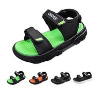 Slip on Sandals Kids Summer Sandals Open Toe Flat Cushioned Footbed Touch Anti-Slip with Adjustable Straps Beach Shoes Toddler Comfort Durable Casual Spring Summer Travelling