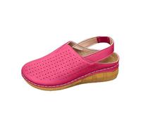 Slip On Shoes for Women Ladies Orthopedic Loafers in Breathable Leather Comfy Walking Shoes Gym Fitness Sandals with Memory Foam Close Toe Wedge Breathable Loafers Wide Fit Sandals Pink