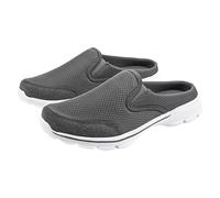 Slip On Shoes Women- Couple Casual Solid Colour Wrapped Toe Flyweave Mesh Breathable Half Flip Flops Large Size Casual Shoes Chic